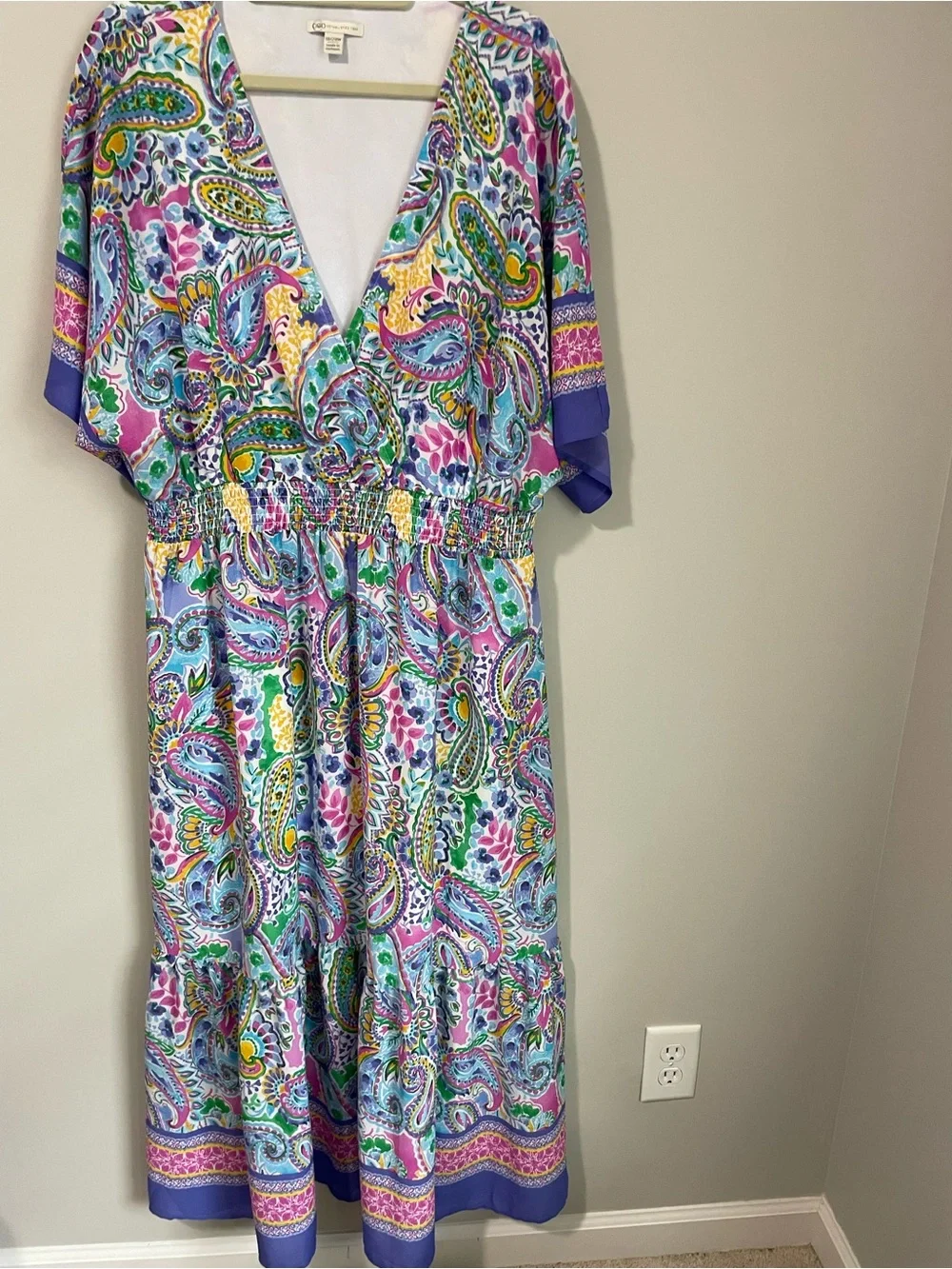 Cato Multicolor Paisley Maxi Dress - Purple, Pink, Green, Blue, Yellow - Picture 1 of 1